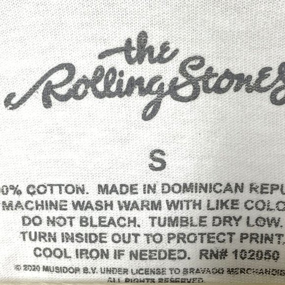 Musidor The Rolling Stones T-Shirt Flags Tongues White Size SMALL- NEW - Picture 4 of 5